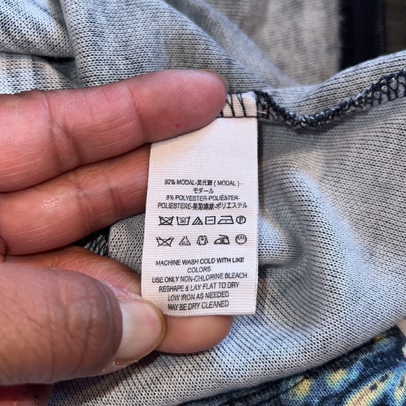 Free people stepping out dress tunic top 3/4 raglan sleeves large striped pink - Picture 9 of 11